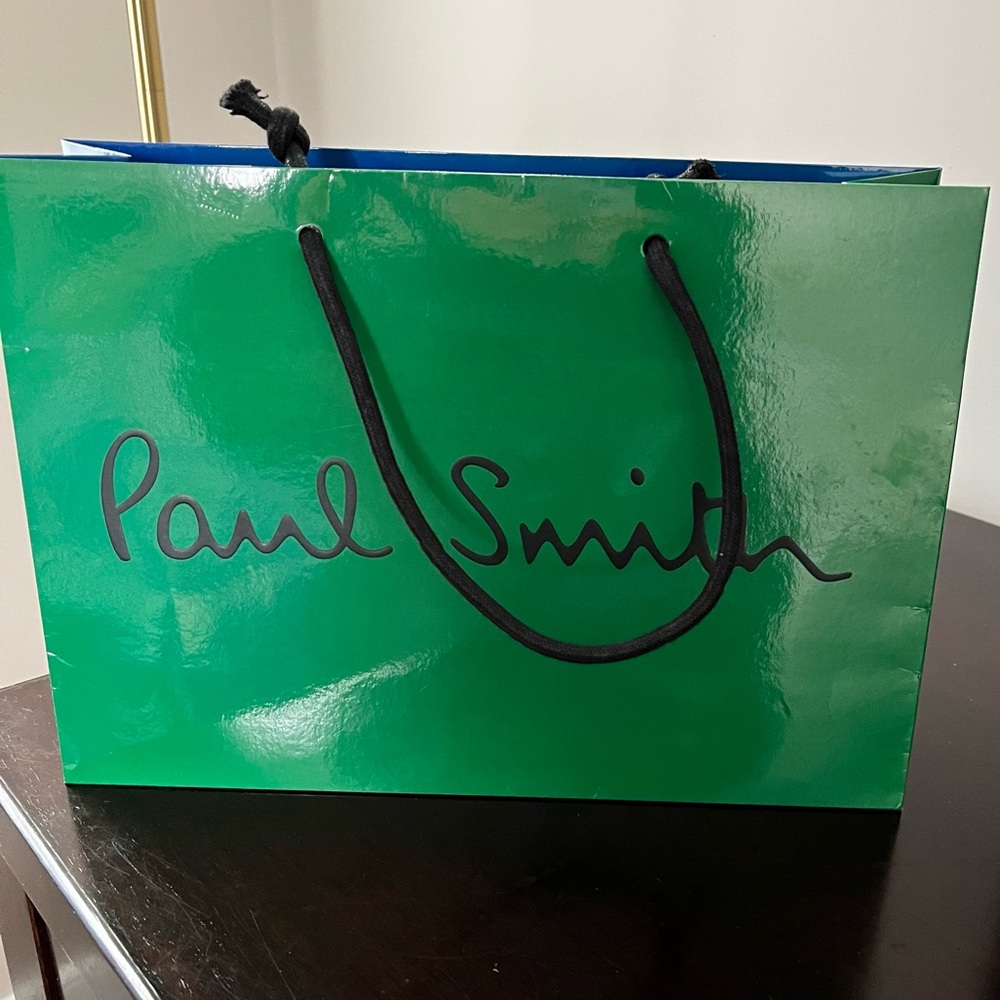 Paul Smith Emerald Green and blue shopping Bag